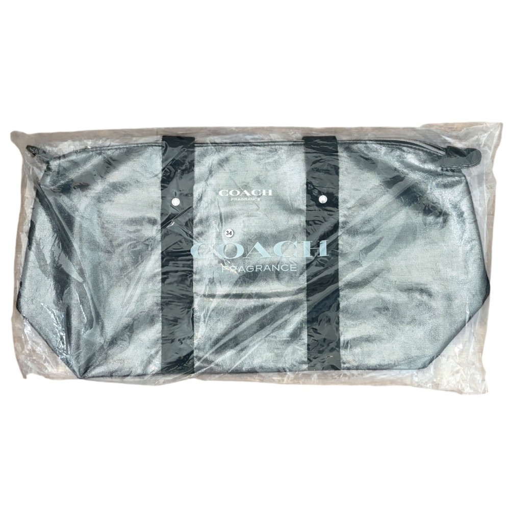 Coach Fragrance Metallic Silver Travel Tote  Bag With Zipper Closure - Picture 3 of 9